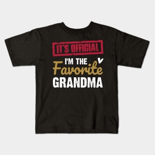 It's Official I'm The Favorite Grandma Vintage Grandmother | Funny family Kids T-Shirt